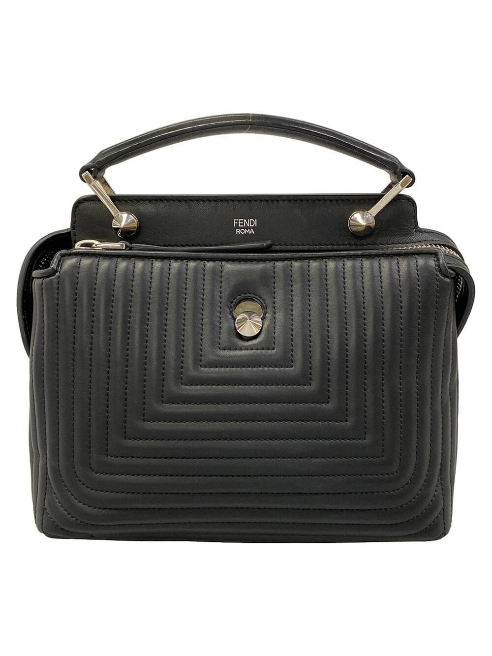 Fendi Small Dot Com Click Black Leather #367186F84B